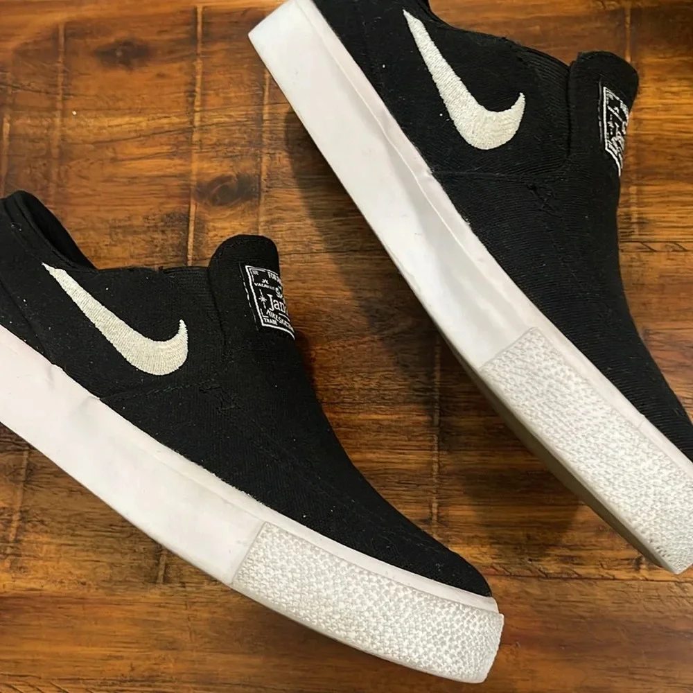 NIKE SB JANOSKI CANVAS SLIP ON SKATEBOARDING SNEAKERS BLACK  sz 5Y = 6.5 WOMENS - Picture 6 of 14